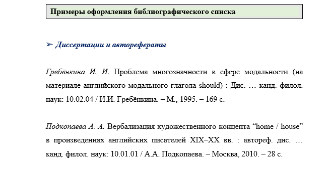 Как оформить диссертацию в списке литературы: пример - dissertator.ru